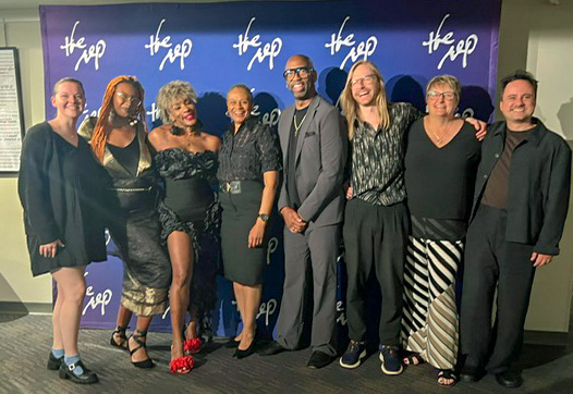 Julie States with a group gathered at The Rep